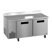 Hoshizaki Hoshizaki WLR67B 67" Worktop Refrigerator with Two Solid Doors – Side Mount, Stainless Steel, NSF Certified