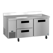 Hoshizaki Hoshizaki WLR67B-D2 67" Worktop Refrigerator with Two Solid Doors – Side Mount, Stainless Steel, NSF Certified