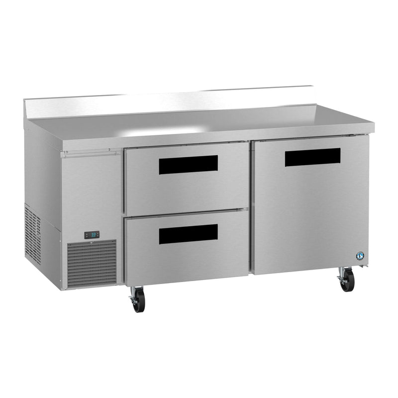 Hoshizaki Hoshizaki WLR67B-D2 67" Worktop Refrigerator with Two Solid Doors – Side Mount, Stainless Steel, NSF Certified