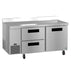Hoshizaki Hoshizaki WLR67B-D2 67" Worktop Refrigerator with Two Solid Doors – Side Mount, Stainless Steel, NSF Certified