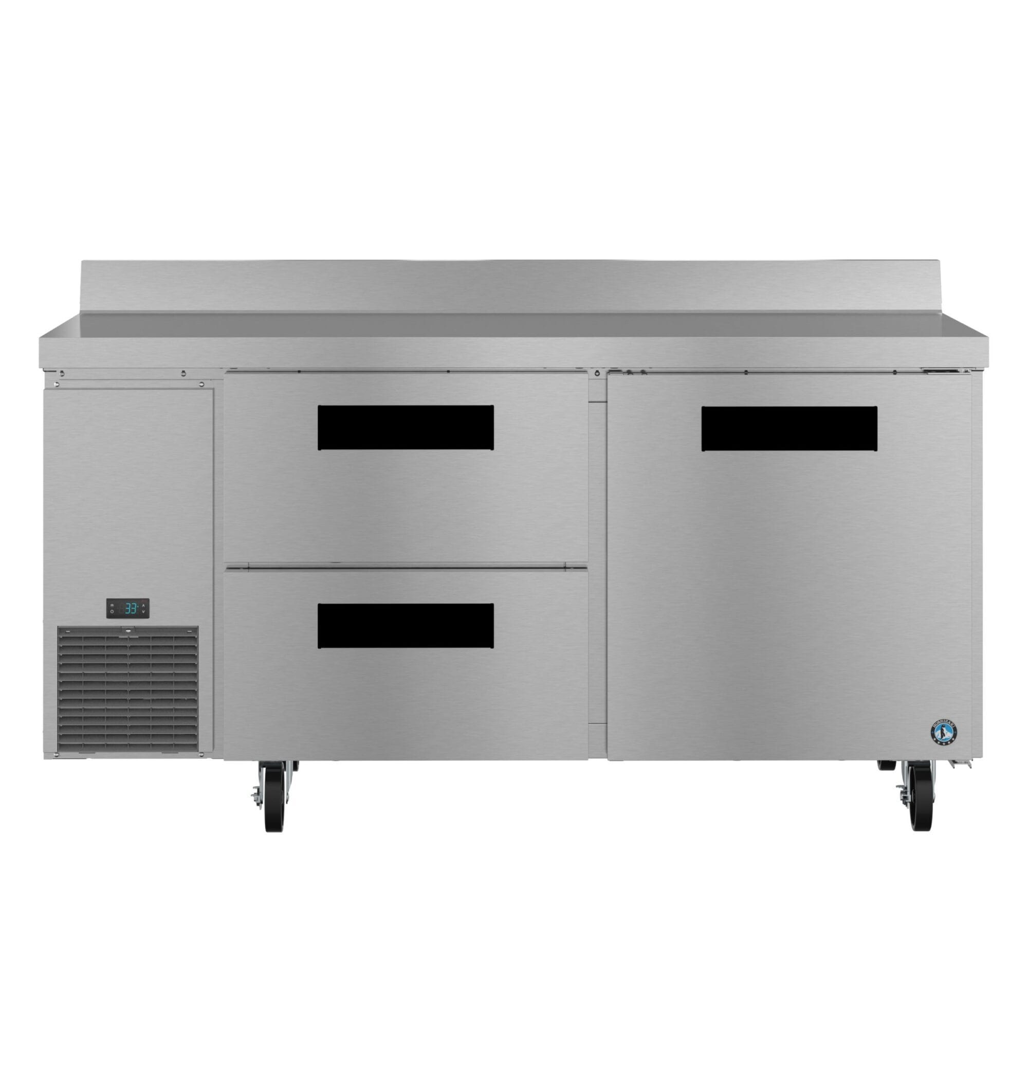 Hoshizaki Hoshizaki WLR67B-D2 67" Worktop Refrigerator with Two Solid Doors – Side Mount, Stainless Steel, NSF Certified