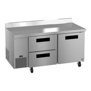 Hoshizaki Hoshizaki WLR67B-D2 67" Worktop Refrigerator with Two Solid Doors – Side Mount, Stainless Steel, NSF Certified