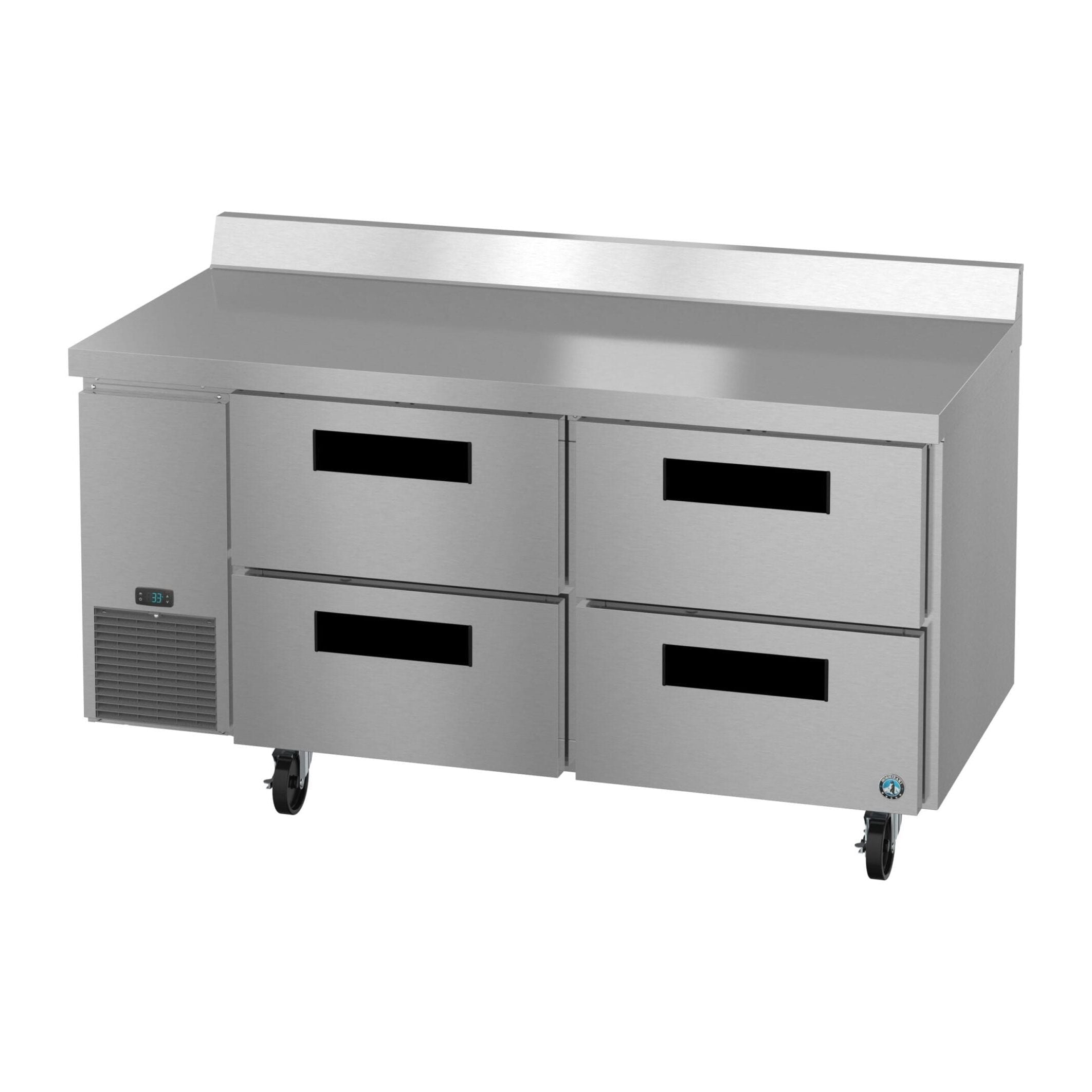 Hoshizaki Hoshizaki WLR67B-D4 67" Worktop Refrigerator with Four Drawers – Side Mount, Stainless Steel, NSF Certified