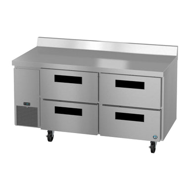 Hoshizaki Hoshizaki WLR67B-D4 67" Worktop Refrigerator with Four Drawers – Side Mount, Stainless Steel, NSF Certified