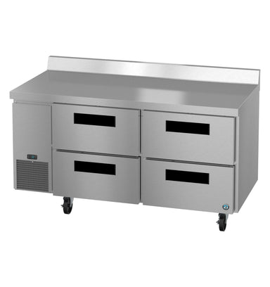 Hoshizaki Hoshizaki WLR67B-D4 67" Worktop Refrigerator with Four Drawers – Side Mount, Stainless Steel, NSF Certified