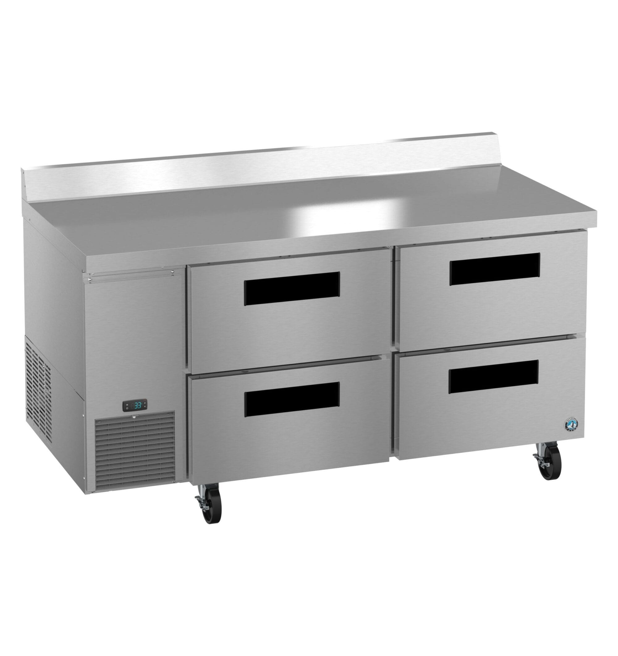 Hoshizaki Hoshizaki WLR67B-D4 67" Worktop Refrigerator with Four Drawers – Side Mount, Stainless Steel, NSF Certified