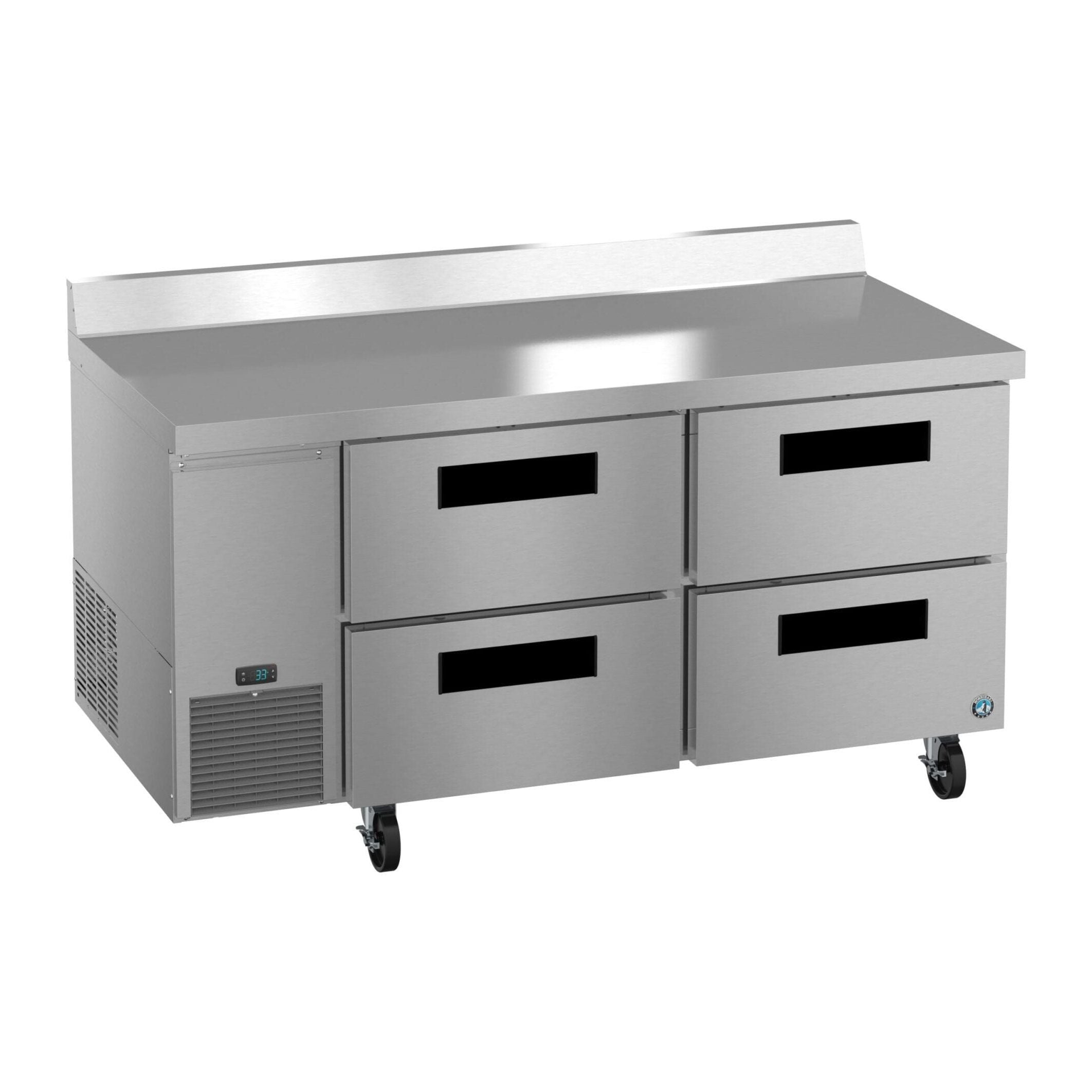 Hoshizaki Hoshizaki WLR67B-D4 67" Worktop Refrigerator with Four Drawers – Side Mount, Stainless Steel, NSF Certified