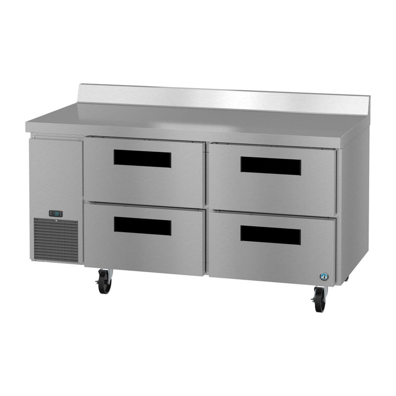 Hoshizaki Hoshizaki WLR67B-D4 67" Worktop Refrigerator with Four Drawers – Side Mount, Stainless Steel, NSF Certified