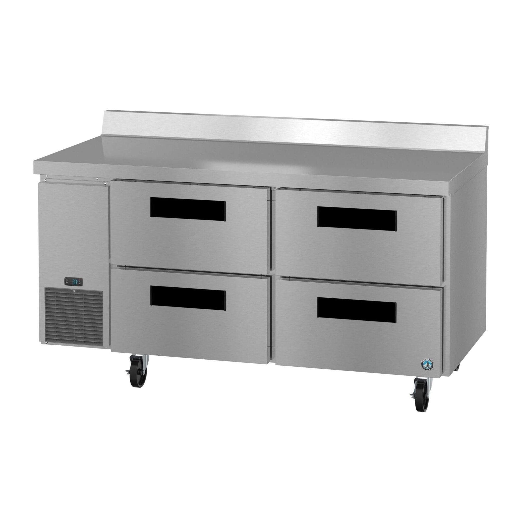 Hoshizaki Hoshizaki WLR67B-D4 67" Worktop Refrigerator with Four Drawers – Side Mount, Stainless Steel, NSF Certified