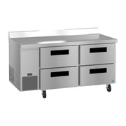 Hoshizaki Hoshizaki WLR67B-D4 67" Worktop Refrigerator with Four Drawers – Side Mount, Stainless Steel, NSF Certified