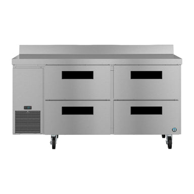 Hoshizaki Hoshizaki WLR67B-D4 67" Worktop Refrigerator with Four Drawers – Side Mount, Stainless Steel, NSF Certified
