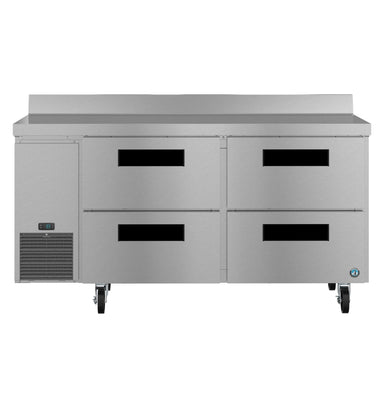 Hoshizaki Hoshizaki WLR67B-D4 67" Worktop Refrigerator with Four Drawers – Side Mount, Stainless Steel, NSF Certified