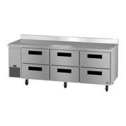 Hoshizaki Hoshizaki WLR93B-D6 Commercial Worktop Refrigerator – 93" Side-Mount, Six Drawers