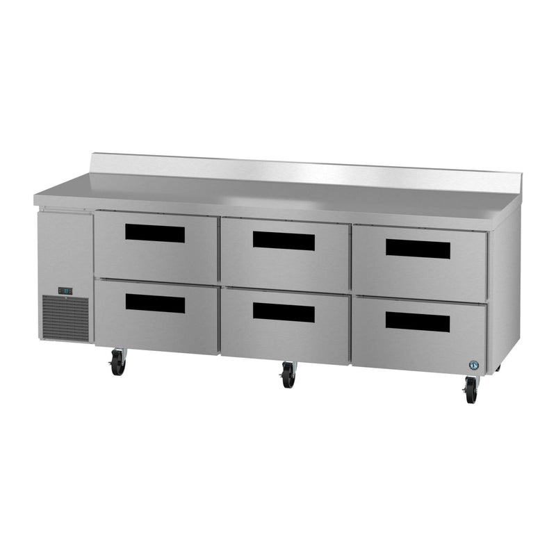 Hoshizaki Hoshizaki WLR93B-D6 Commercial Worktop Refrigerator – 93" Side-Mount, Six Drawers