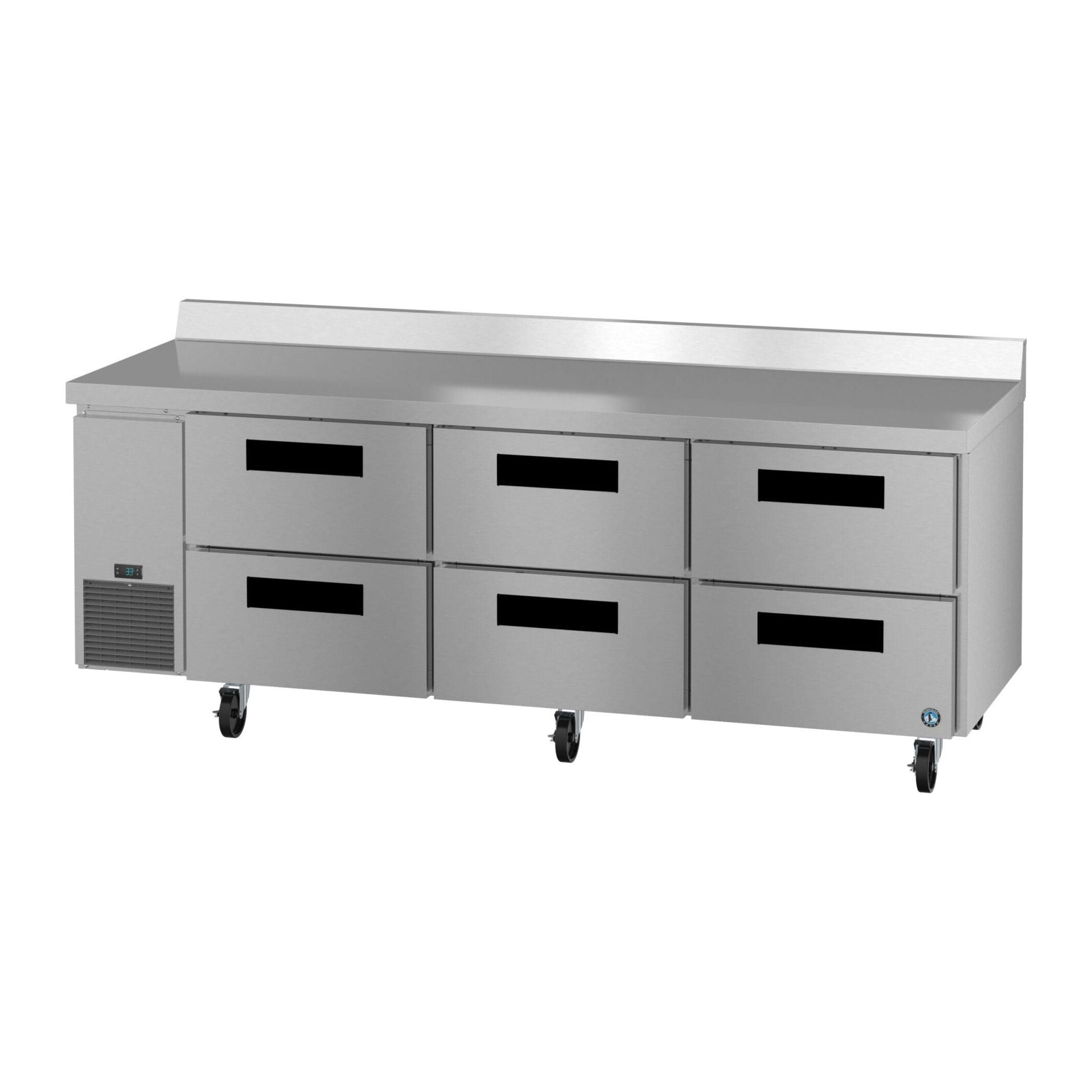 Hoshizaki Hoshizaki WLR93B-D6 Commercial Worktop Refrigerator – 93" Side-Mount, Six Drawers