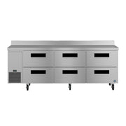 Hoshizaki Hoshizaki WLR93B-D6 Commercial Worktop Refrigerator – 93" Side-Mount, Six Drawers