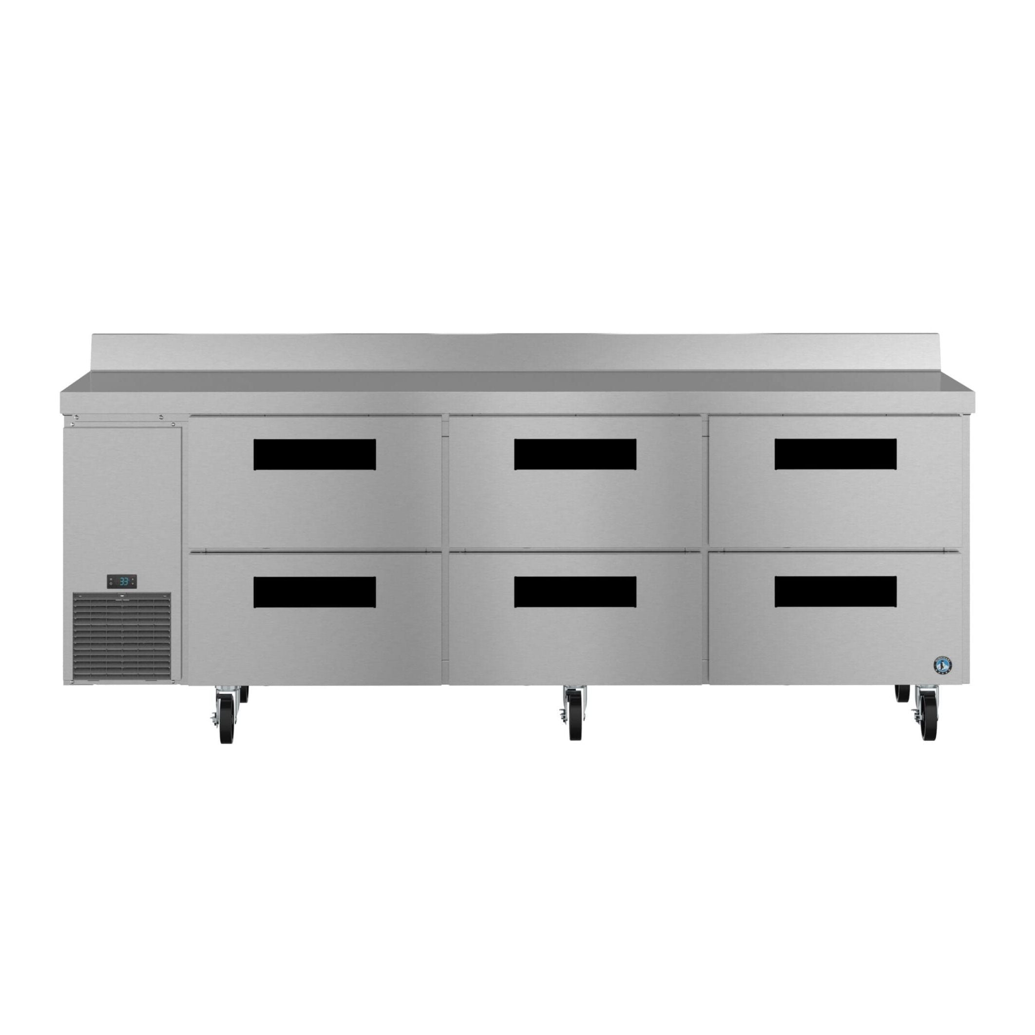 Hoshizaki Hoshizaki WLR93B-D6 Commercial Worktop Refrigerator – 93" Side-Mount, Six Drawers