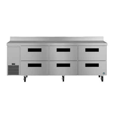 Hoshizaki Hoshizaki WLR93B-D6 Commercial Worktop Refrigerator – 93" Side-Mount, Six Drawers