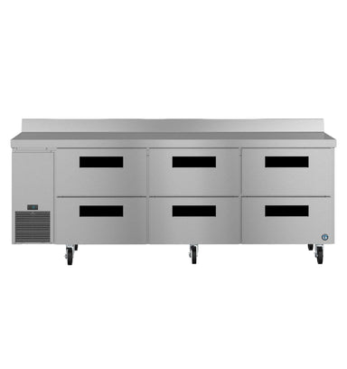 Hoshizaki Hoshizaki WLR93B-D6 Commercial Worktop Refrigerator – 93" Side-Mount, Six Drawers
