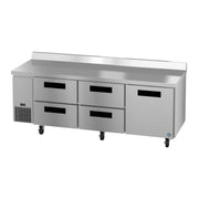 Hoshizaki Steehheart Worktop Refrigerator Hoshizaki WLR93B-D4 93" Steelheart Worktop Refrigerator w/ (3) Sections, (1) Door & (4) Drawers, 115v