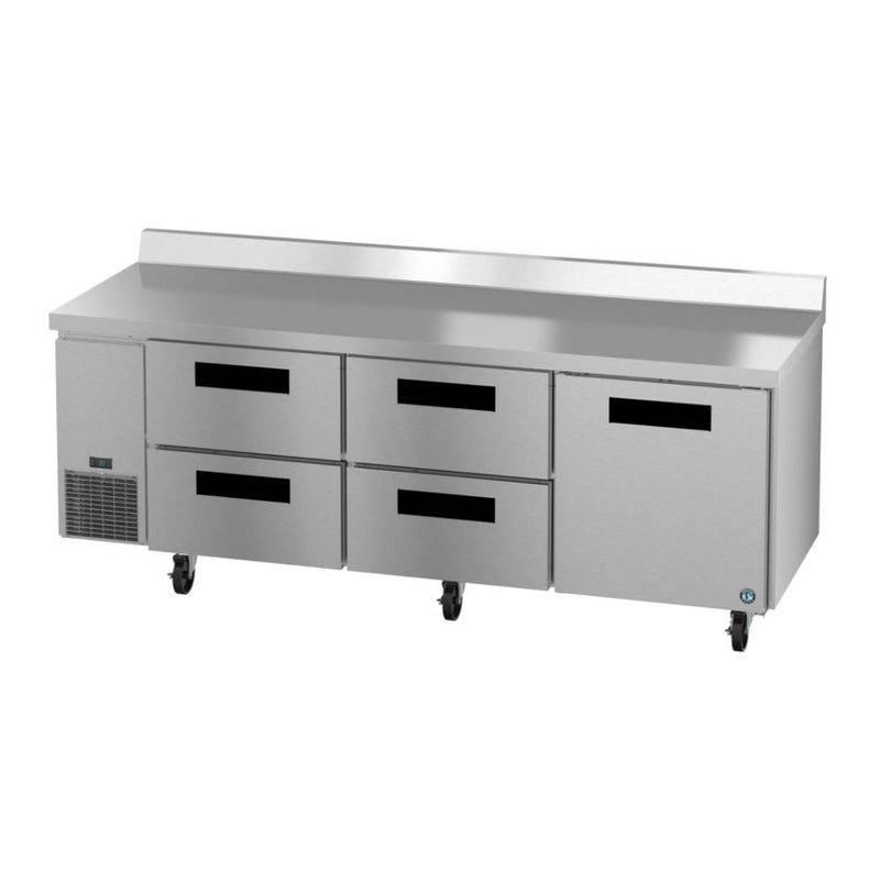 Hoshizaki Steehheart Worktop Refrigerator Hoshizaki WLR93B-D4 93" Steelheart Worktop Refrigerator w/ (3) Sections, (1) Door & (4) Drawers, 115v