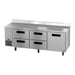 Hoshizaki Steehheart Worktop Refrigerator Hoshizaki WLR93B-D4 93" Steelheart Worktop Refrigerator w/ (3) Sections, (1) Door & (4) Drawers, 115v