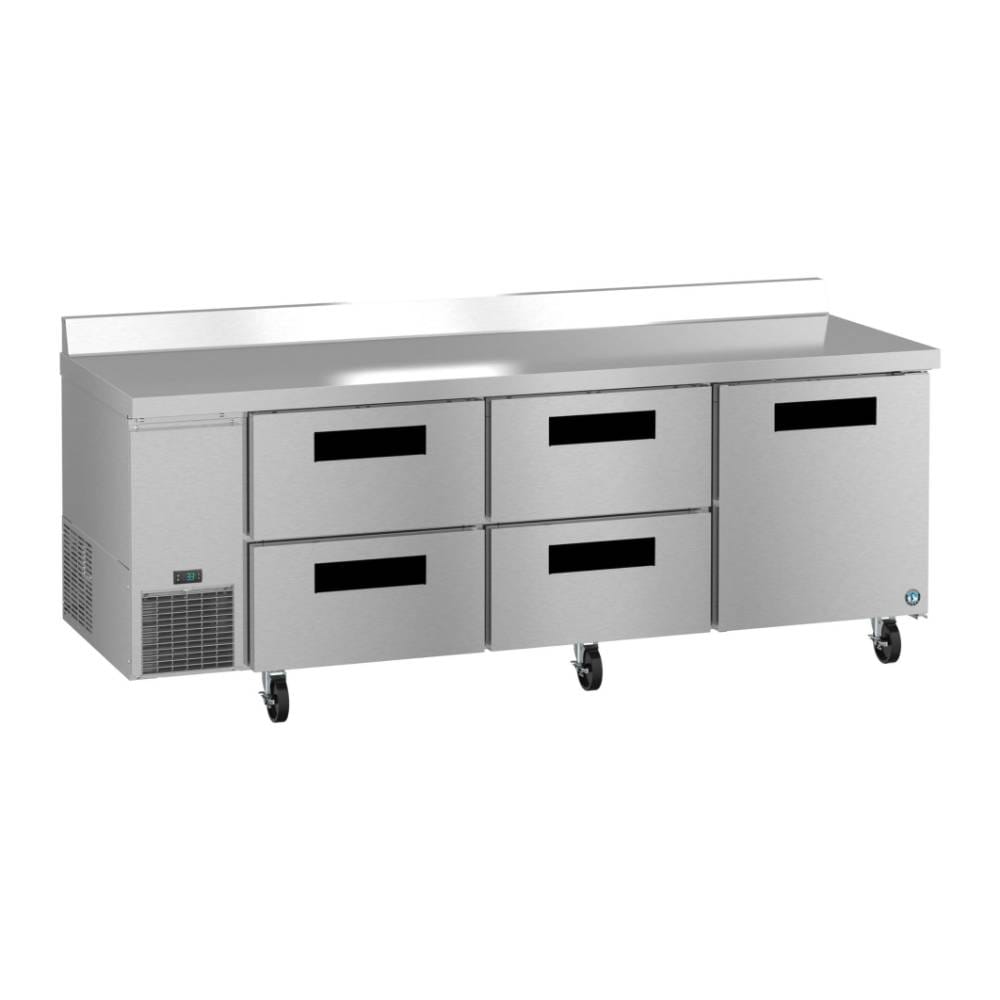 Hoshizaki Steehheart Worktop Refrigerator Hoshizaki WLR93B-D4 93" Steelheart Worktop Refrigerator w/ (3) Sections, (1) Door & (4) Drawers, 115v