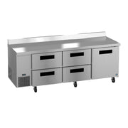 Hoshizaki Steehheart Worktop Refrigerator Hoshizaki WLR93B-D4 93" Steelheart Worktop Refrigerator w/ (3) Sections, (1) Door & (4) Drawers, 115v