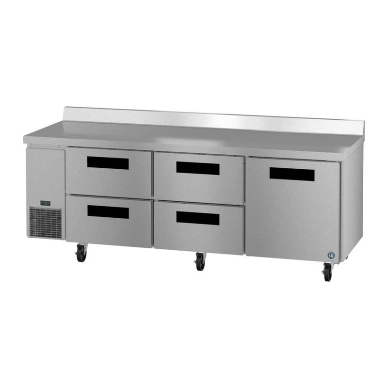 Hoshizaki Steehheart Worktop Refrigerator Hoshizaki WLR93B-D4 93" Steelheart Worktop Refrigerator w/ (3) Sections, (1) Door & (4) Drawers, 115v