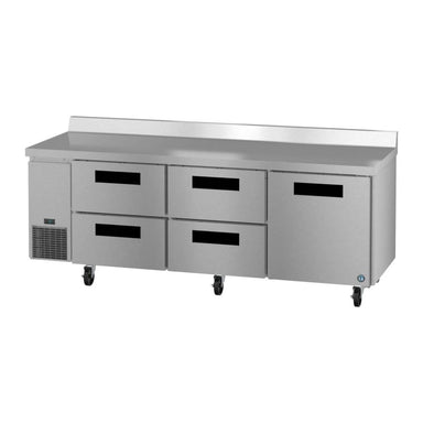 Hoshizaki Steehheart Worktop Refrigerator Hoshizaki WLR93B-D4 93" Steelheart Worktop Refrigerator w/ (3) Sections, (1) Door & (4) Drawers, 115v