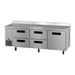 Hoshizaki Steehheart Worktop Refrigerator Hoshizaki WLR93B-D4 93" Steelheart Worktop Refrigerator w/ (3) Sections, (1) Door & (4) Drawers, 115v