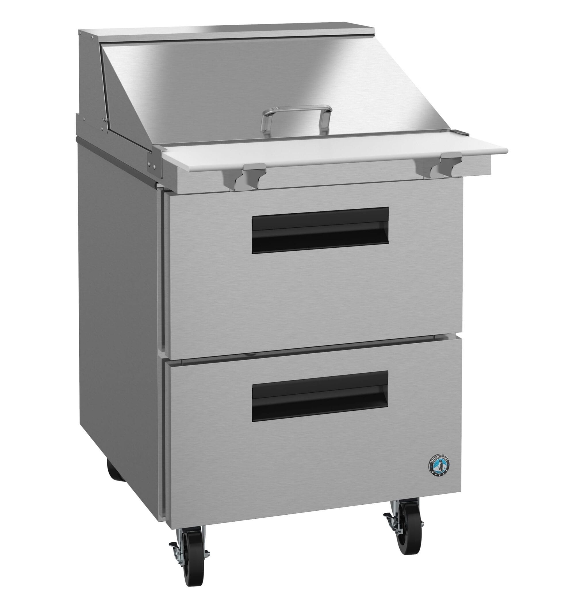 IronCladRestaurantSupply Hoshizaki SR27B-12MD2 Mega Top Prep Refrigerator – 27" One-Section with Dual Drawers