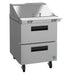 IronCladRestaurantSupply Hoshizaki SR27B-12MD2 Mega Top Prep Refrigerator – 27" One-Section with Dual Drawers