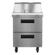 IronCladRestaurantSupply Hoshizaki SR27B-12MD2 Mega Top Prep Refrigerator – 27" One-Section with Dual Drawers